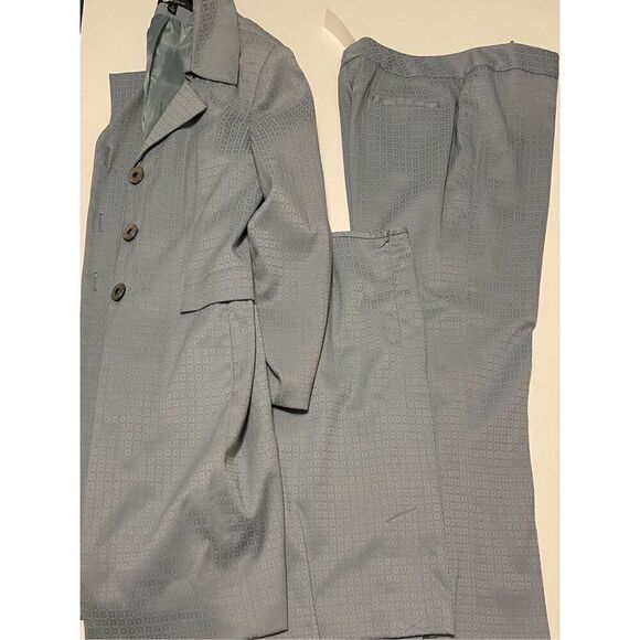 Women's Larry Levine 3 Piece Teal Blue Career Business‎ Travel Pant Suit Size 18 - Picture 1 of 16